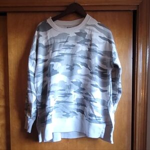 Aerie Women's Gray Camouflage Crewneck Sweater